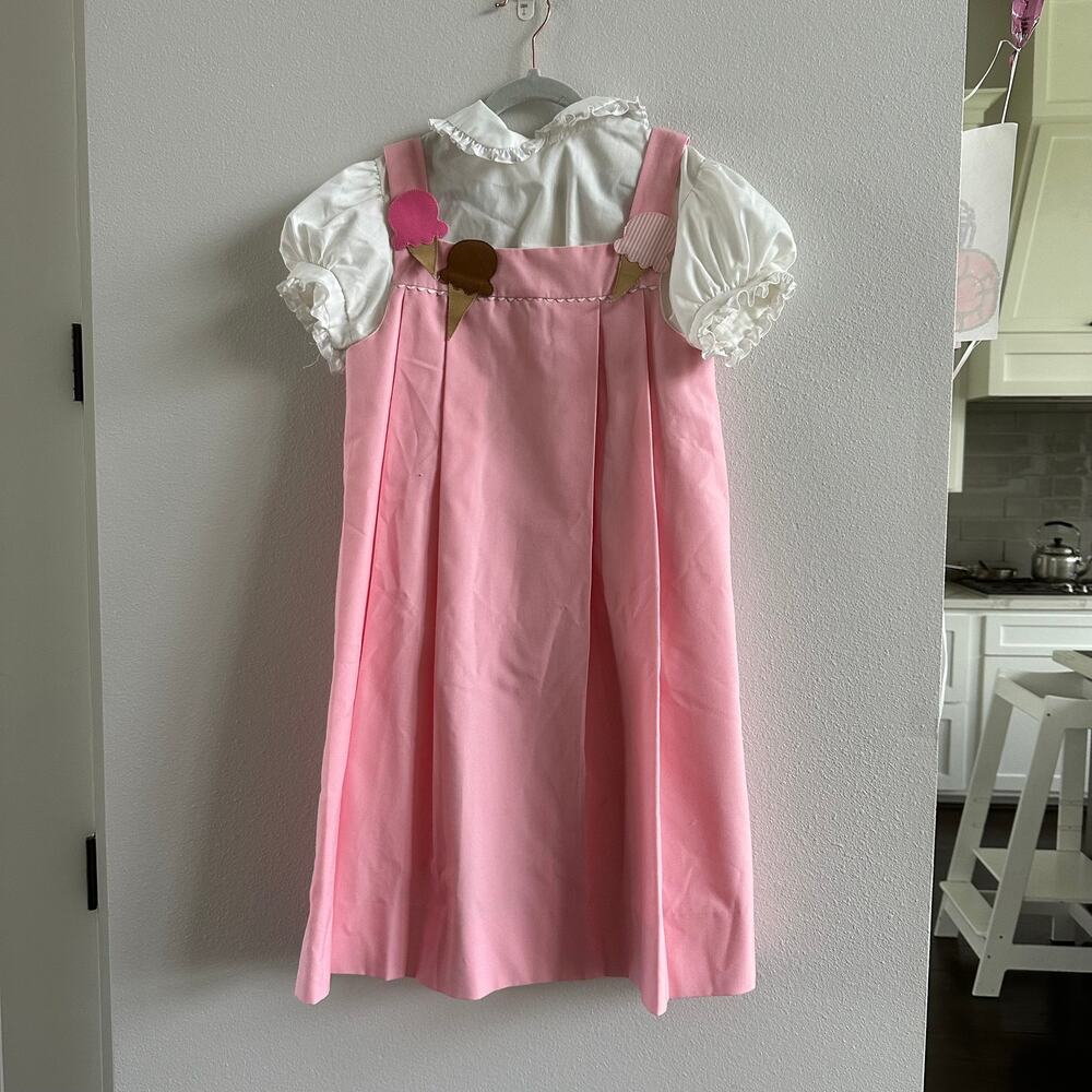 Vintage Chocolate Soup Girl's Ice Cream Pink Midi Dress Size 12